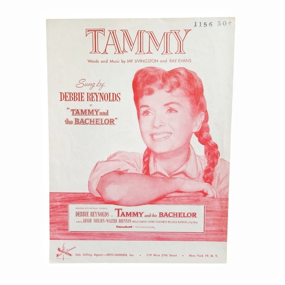 Vintage 1957 Tammy Sheet Music Debbie Reynolds Movie Tammy and the Bachelor - Picture 1 of 9